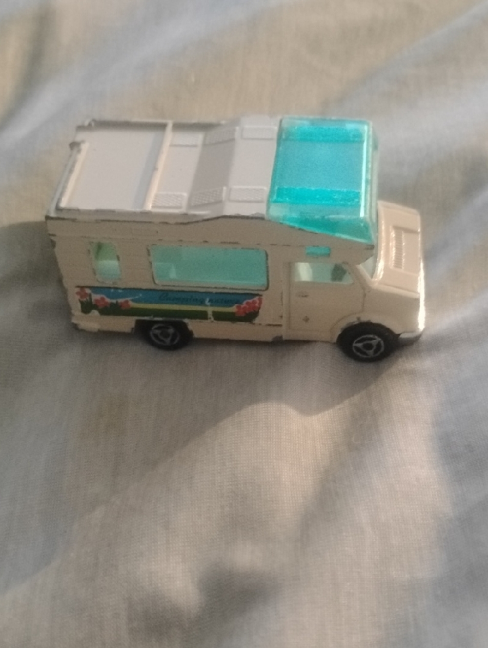 Cream Camper Van Toy with Translucent Blue Roof - Kids Vehicles